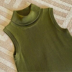 525 America Vintage Women’s Sleeveless Turtleneck Sweater | Olive Green | Size M